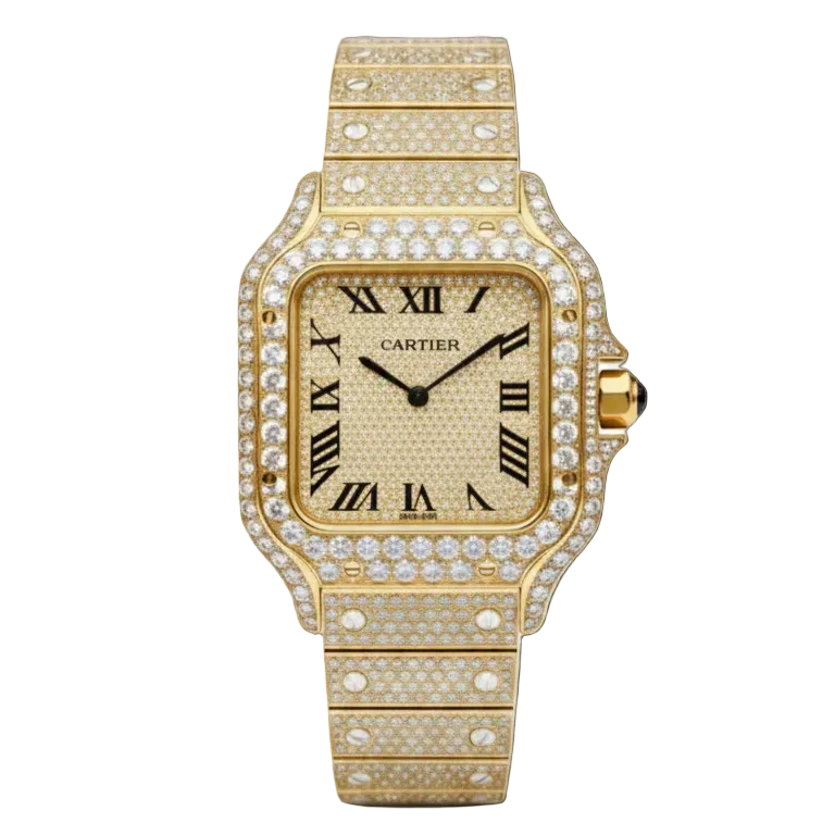 Cartier santos Full Yellow Roman number