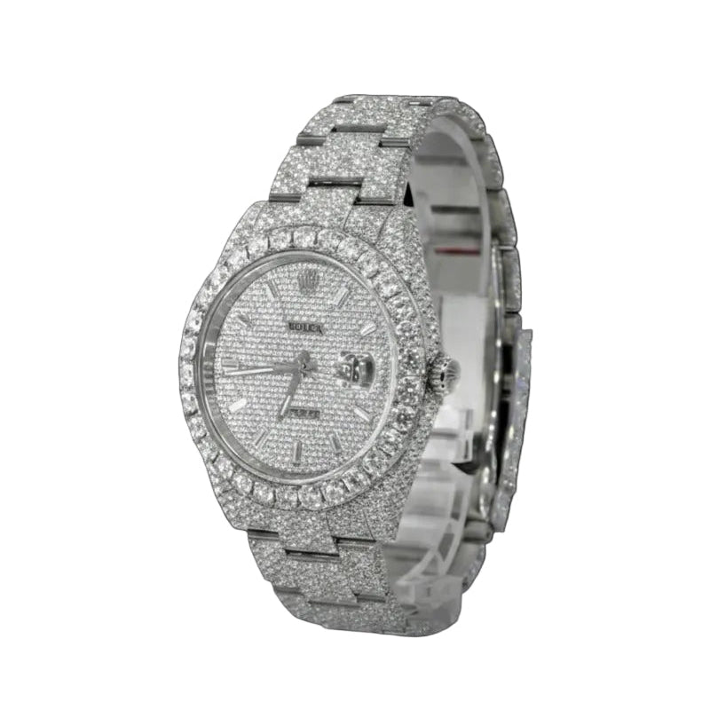 Rolex Day just White Full Iced Out