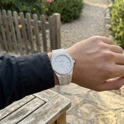 Rolex Day just White Full Iced Out