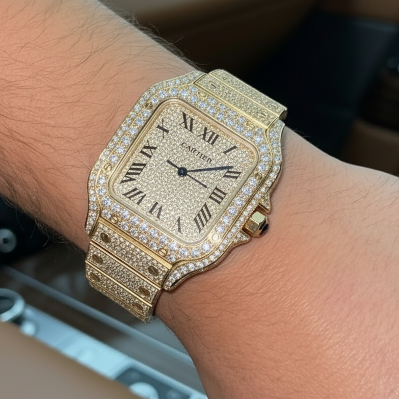 Cartier santos Full Yellow Roman number