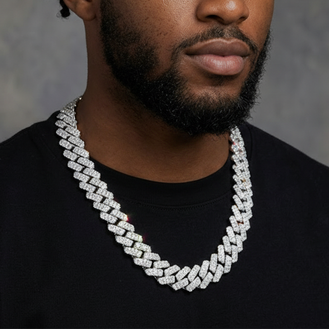 18mm Massive VVS Moissanite  Cuban Link | Solid 925 Sterling Silver